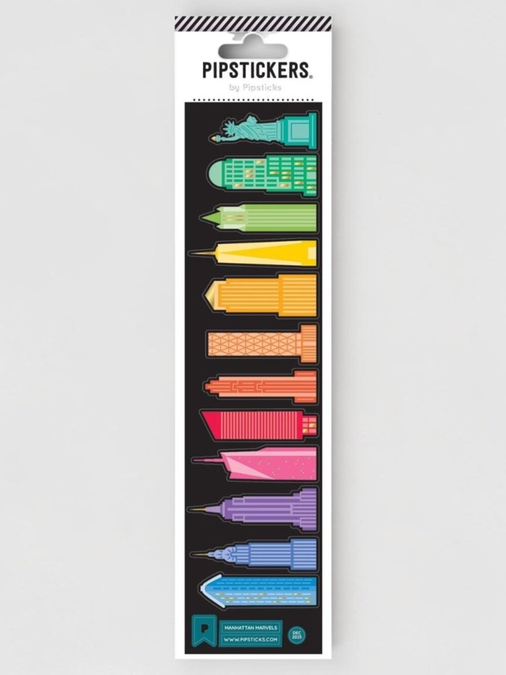 Pipsticks NYC Manhattan Skyscraper Landmark Stickers Rainbow NWT Sealed
